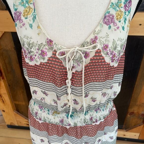 FREE PEOPLE sleeveless lined chiffon overlay dress - Picture 3 of 8